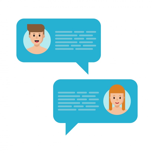 Vector speech bubbles. cgatting in social media. chat message notifications. Premium Vector