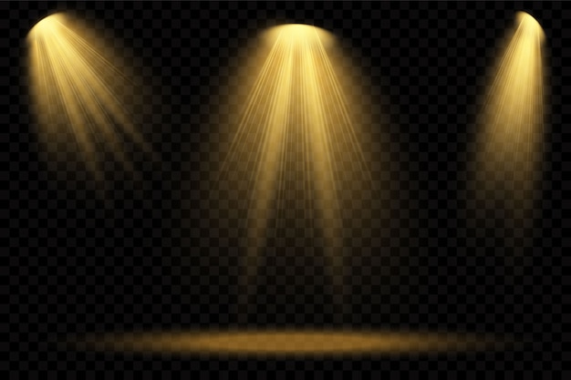 Premium Vector | Vector spotlights yellow. scene. light transparent ...