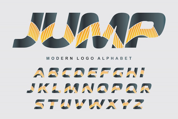 Vector of stylized colorful font and alphabet for logo designs Premium Vector