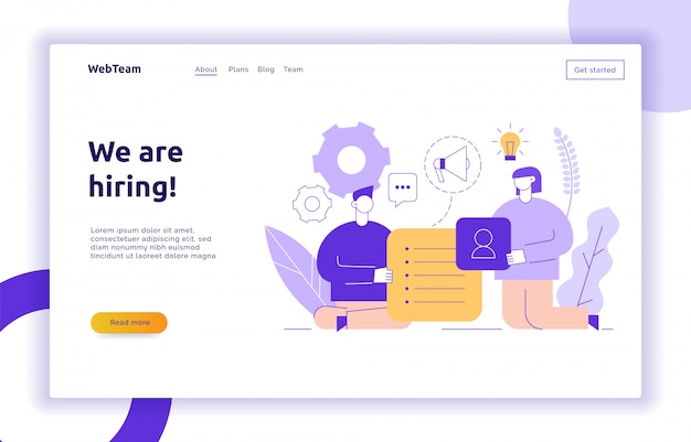 Vector teamwork and business strategy web page banner Premium Vector