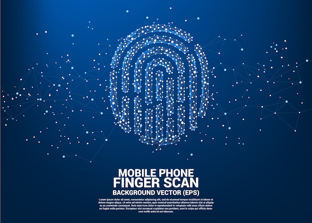 Vector thumbprint icon from dot connect line polygon Premium Vector
