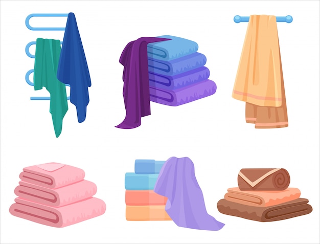 Vector Towels Set Cloth Towel For Bath Premium Vector