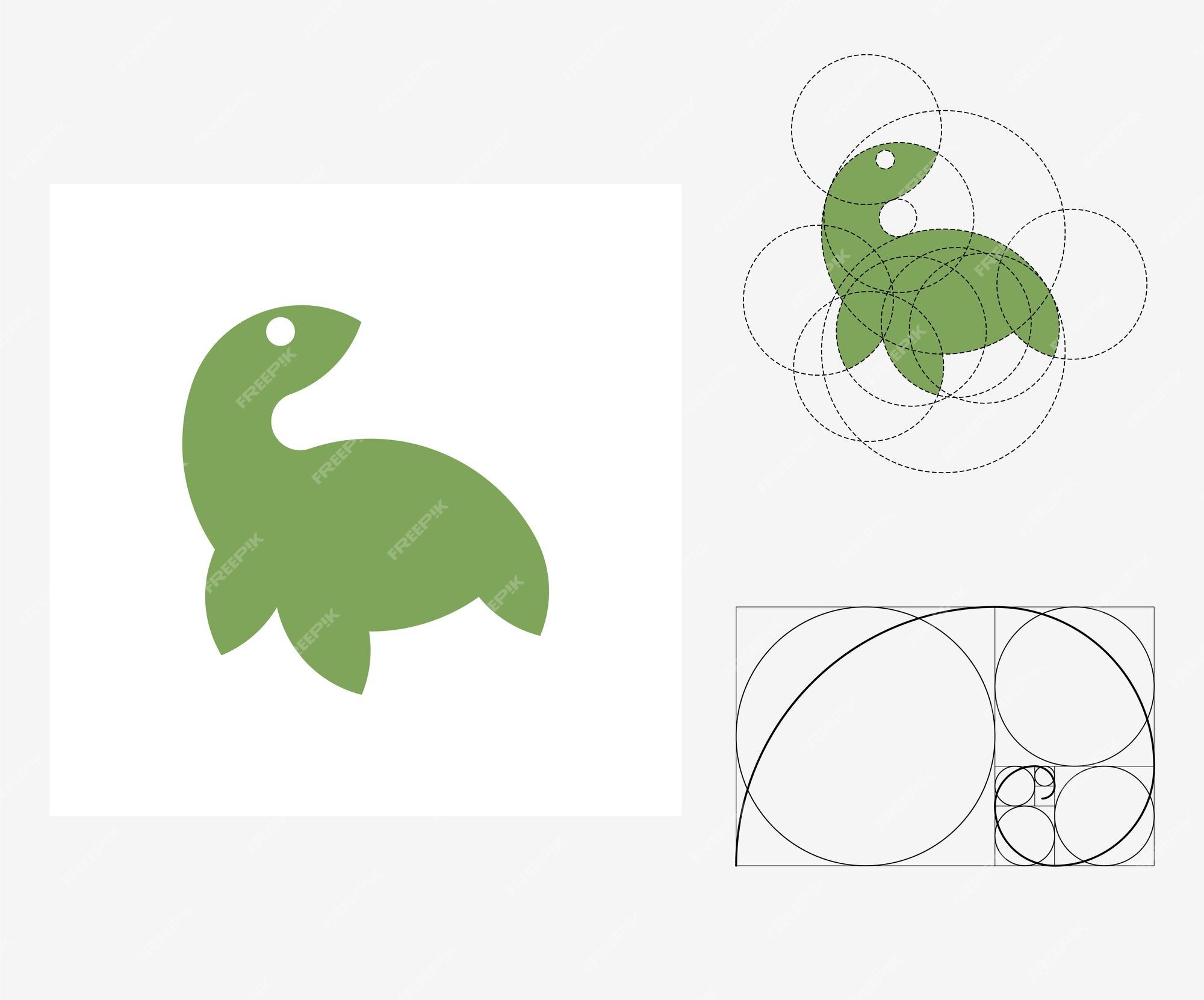 Premium Vector | Vector turtle in golden ratio style. editable illustration