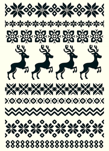 Premium Vector | Vector ugly sweater seamless borders