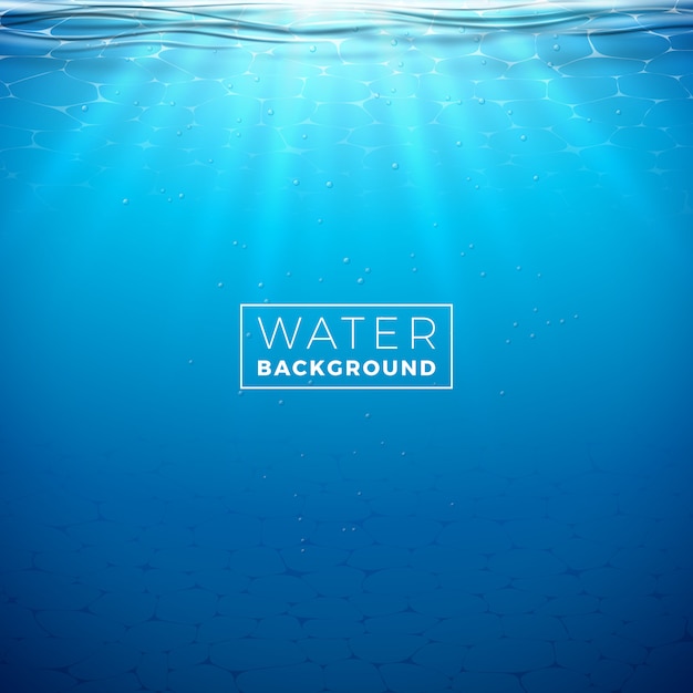 Download Vector underwater blue ocean background design template ...