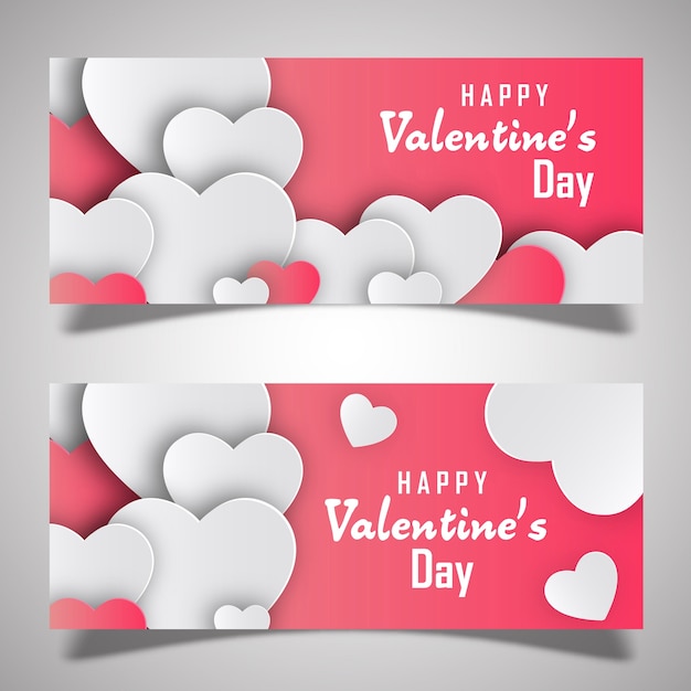 Download Vector valentine's banner designs | Free Vector