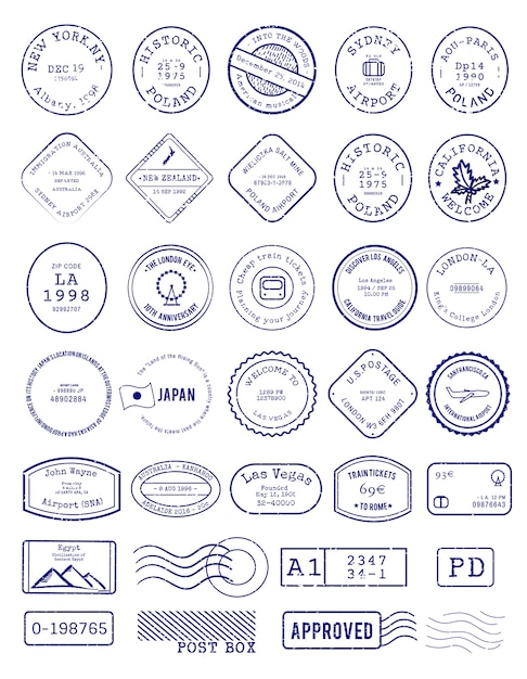 Free Vector Vector of various stamp design