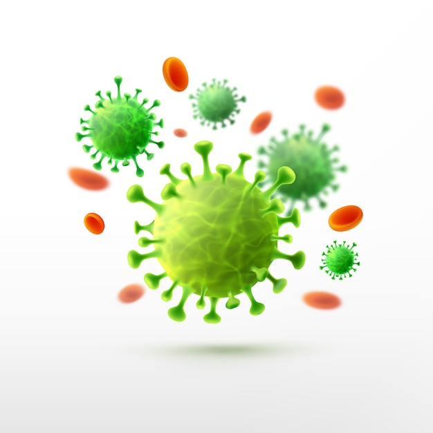 Vector of viruses on white background. bacteria germs microorganism virus cell , human health microb