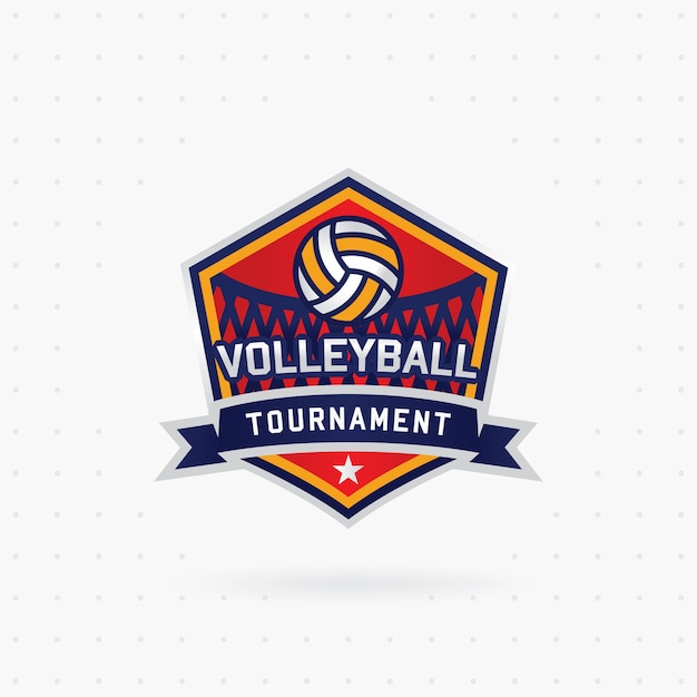 Premium Vector | Vector volleyball tournament logo with ball
