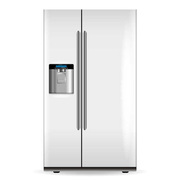 ベクトル白い冷蔵庫 プレミアムベクター
