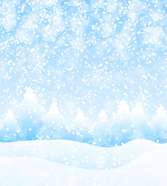 Premium Vector | Vector winter holidays landscape background with trees ...