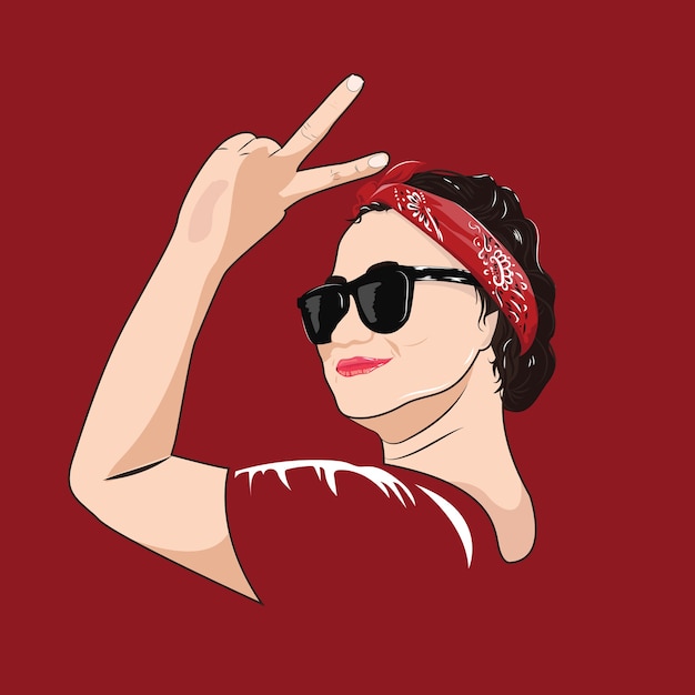 Download Vector women lady headscarf bandana | Premium Vector