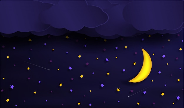 Premium Vector | Vectors of the sky during the night.