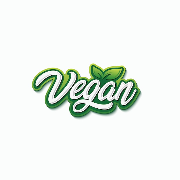 Vegan typography logo design premium vector Premium Vector