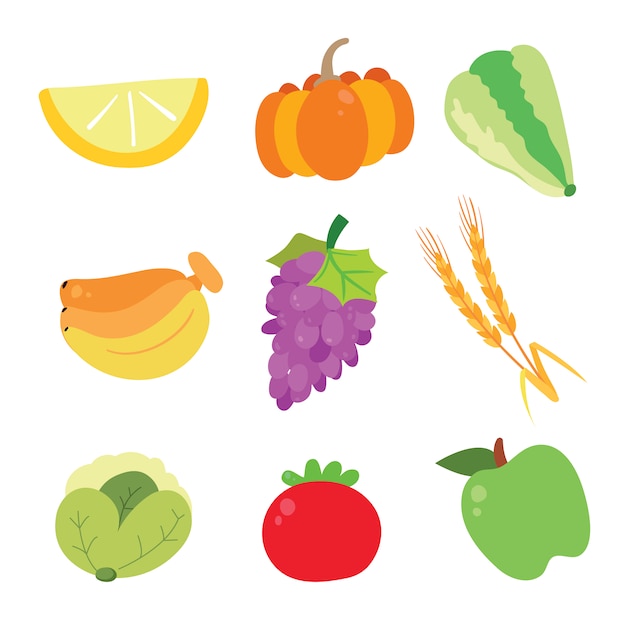 Download Free Vector | Vegetable icons collection