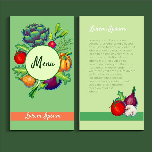 Vegetable menu template | Free Vector