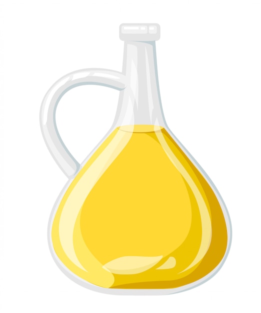 植物油詰め合わせボトルセット オリーブオイル ヒマワリのトウモロコシの大豆のイラスト スパイシーな食材を使った料理のwebサイトページとモバイルアプリ プレミアムベクター