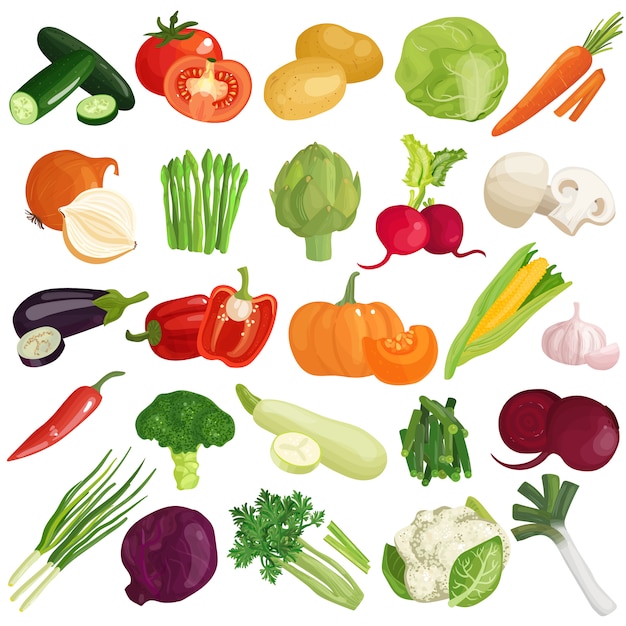 Free Vector | Vegetables icons set