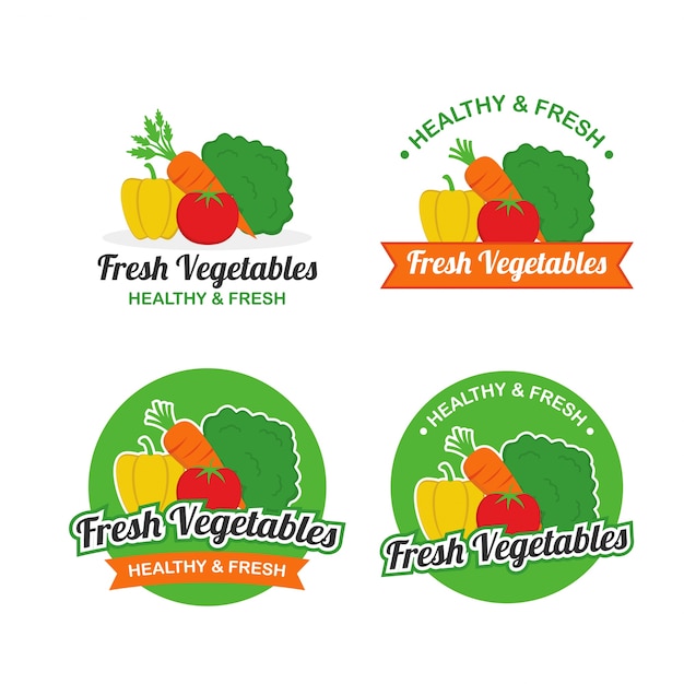 Premium Vector | Vegetables logo vector set