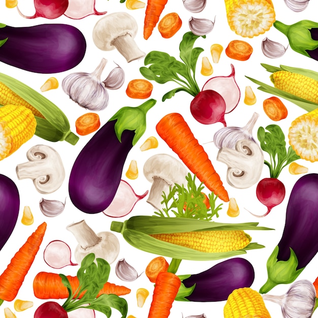 Premium Vector Vegetables pattern design
