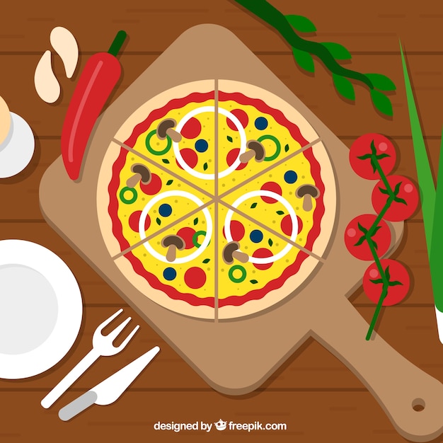 Vegetables pizza background