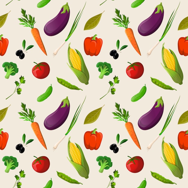 Free Vector | Vegetables seamless pattern