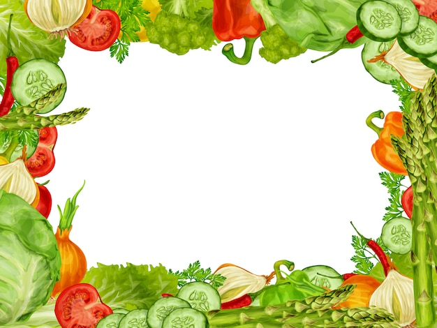 Vegetables set frame Vector | Free Download