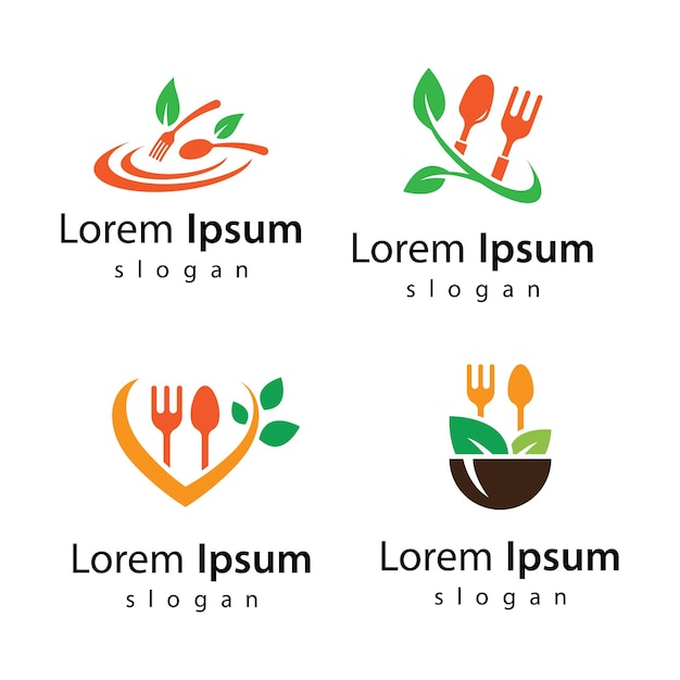 Premium Vector | Vegetarian food logo images illustration design