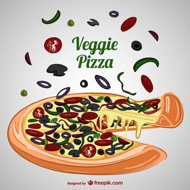 Veggie pizza vector
