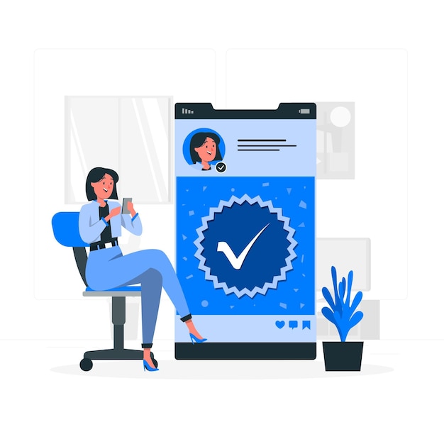 Verified concept illustration Free Vector
