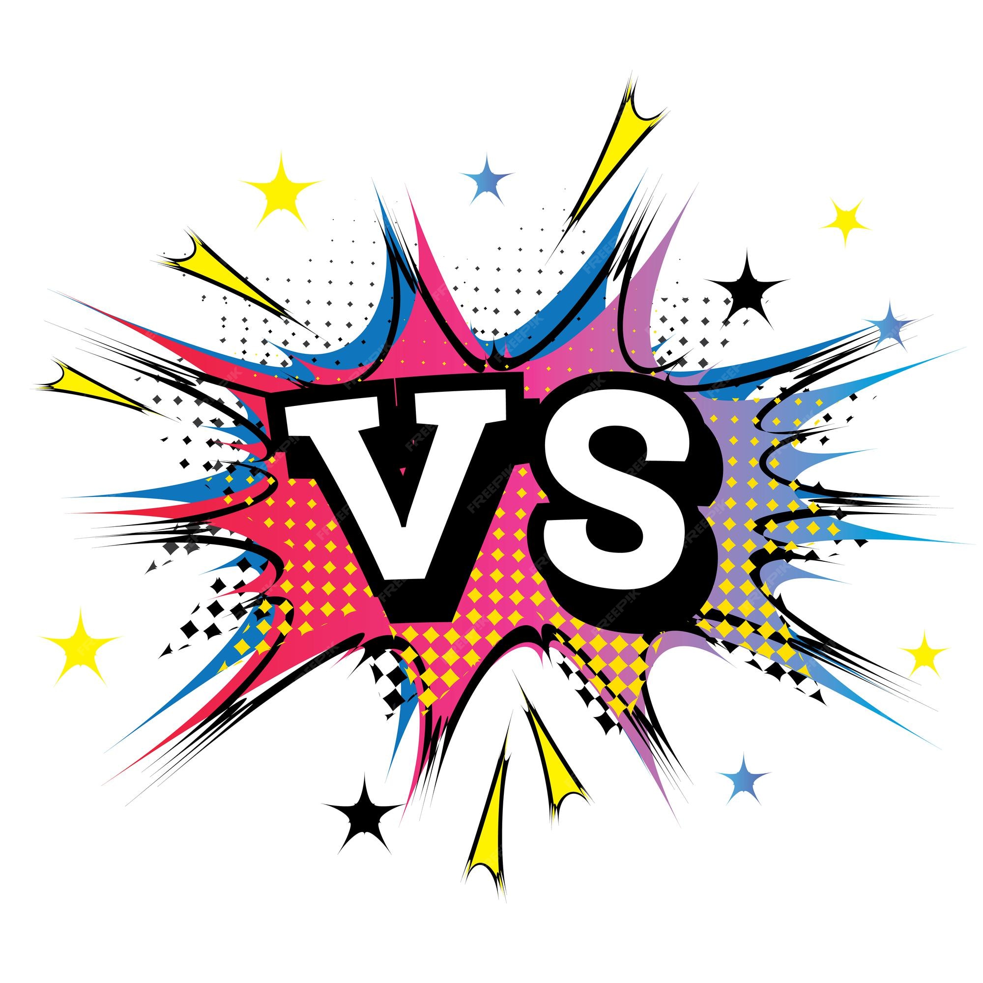 Premium Vector | Versus letters or vs logo. comic text in pop art style ...