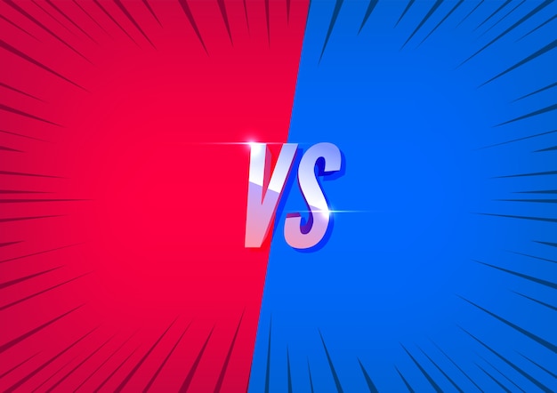 Premium Vector | Versus Red And Blue Vs Letters Background For Sports