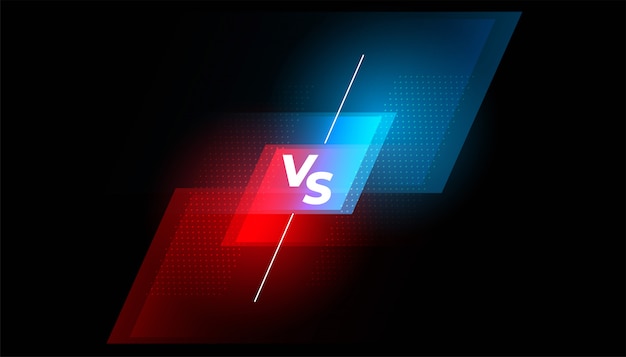 Versus vs battle screen red and blue background Free Vector