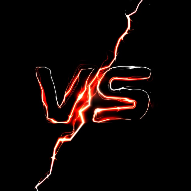 Versus vs logo. battle headline template. sparkling lightning design. |  Premium Vector