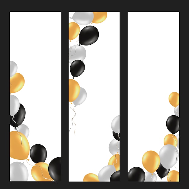 Vertical background with colorful helium balloons. Premium Vector