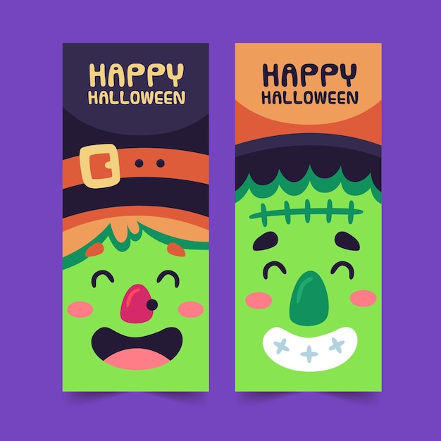 Free Vector | Vertical halloween banners