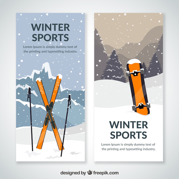 Vertical winter sport banners