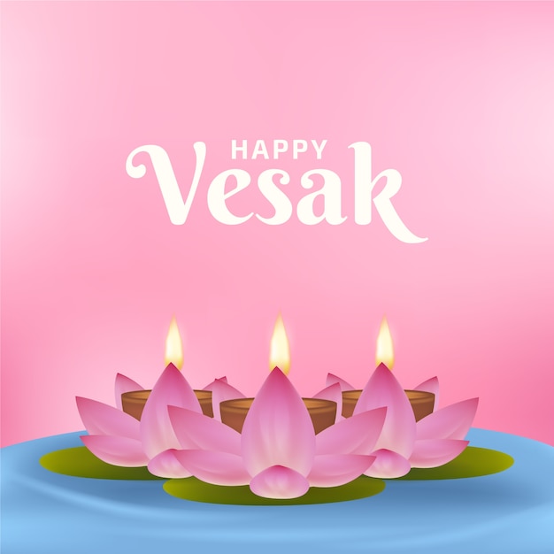 Premium Vector | Vesak day concept