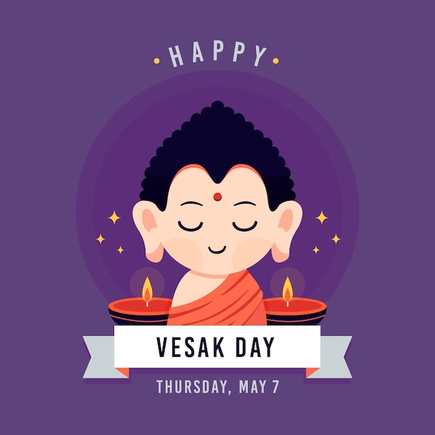 Vesak day concept | Free Vector