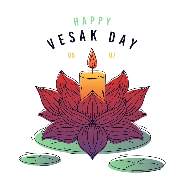 Free Vector | Vesak day concept