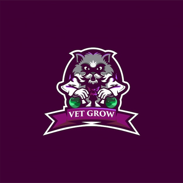Download Free Vet Grow Logo Design With Cat Premium Vector Use our free logo maker to create a logo and build your brand. Put your logo on business cards, promotional products, or your website for brand visibility.