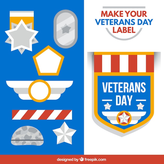 Veteran Day Labels Collection