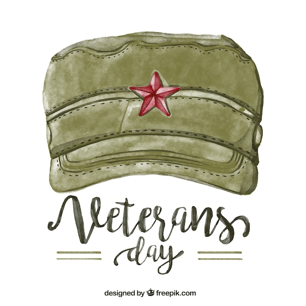 Veterans day background of cap
watercolor