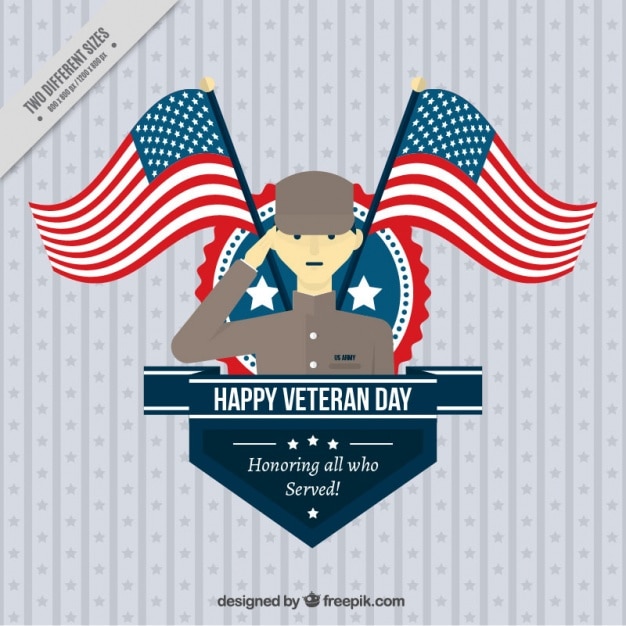 Download Veterans day background with a proud soldier Vector | Free ...