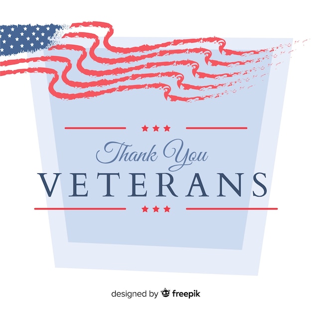 Free Vector | Veterans day background with us flag elements