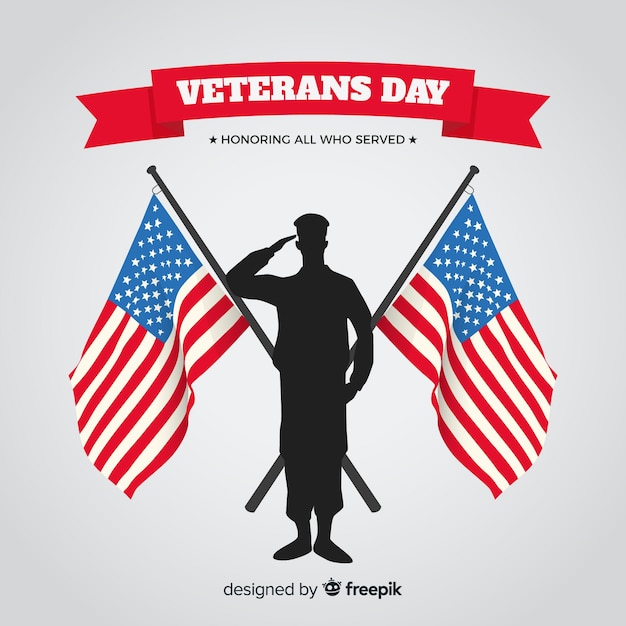 Download Veterans day background with us flag Vector | Free Download