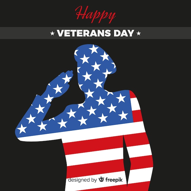 Download Veterans day background with us flag | Free Vector