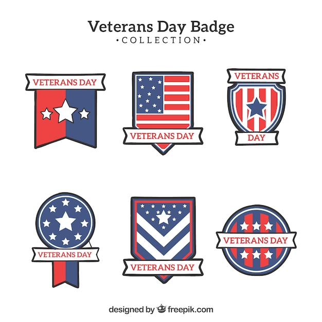 Veterans day badge pack