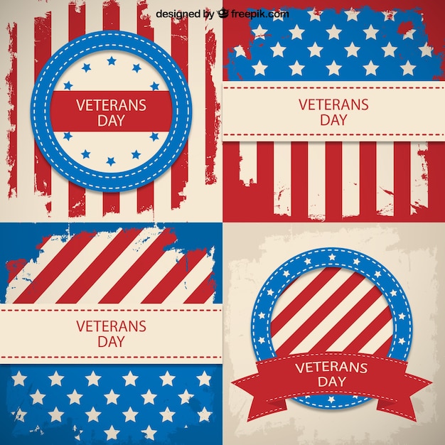 Download Veterans day badges Vector | Premium Download