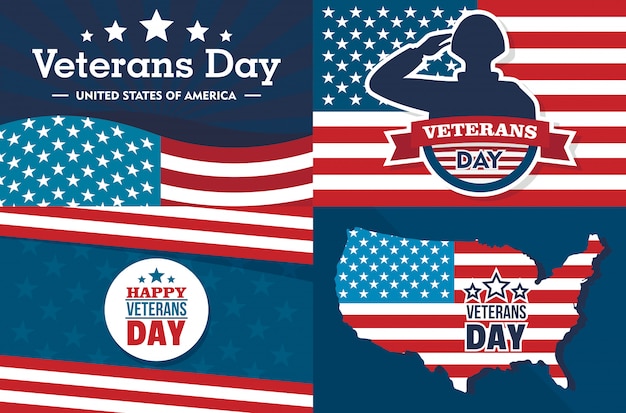 Download Veterans day banner set. flat illustration of veterans day ...